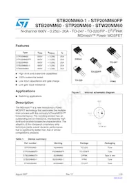 STB20NM60-1 Datasheet Cover