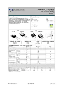 AOT410L Datasheet Cover