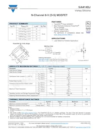 SIA414DJ-T1-GE3 Datasheet Cover