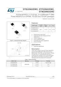 STB28N60DM2 Datenblatt Cover