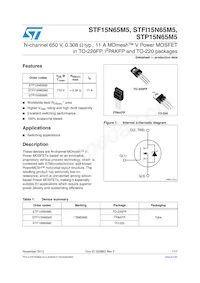 STF15N65M5 Datasheet Copertura