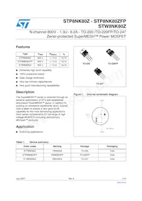 STP8NK80ZFP Datenblatt Cover