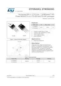 STP9N80K5 Datasheet Copertura