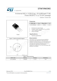 STW70N65M2 Datasheet Cover