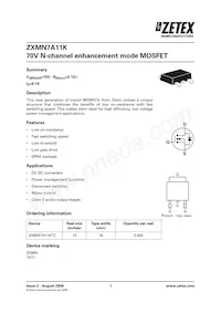 ZXMN7A11KTC Datenblatt Cover