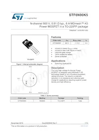 STF6N90K5 Datenblatt Cover