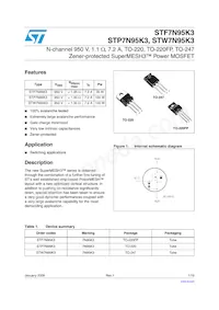 STW7N95K3 Datenblatt Cover