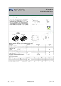 AO7405 Datenblatt Cover