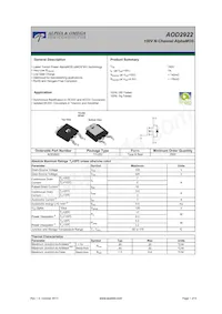 AOD2922 Datenblatt Cover