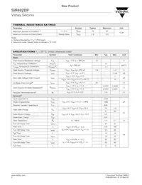 SIR492DP-T1-GE3 Datasheet Pagina 2