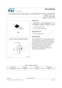 STU7NF25 Datasheet Copertura