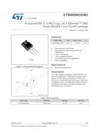 STW48N60DM2 Datenblatt Cover