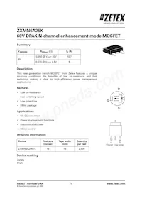 ZXMN6A25KTC Datasheet Copertura