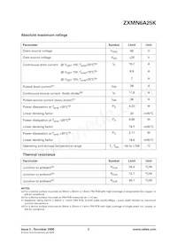 ZXMN6A25KTC Datasheet Pagina 2