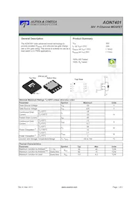 AON7401 Datasheet Copertura