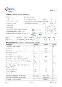 BSS83PH6327XTSA1 Datenblatt Cover