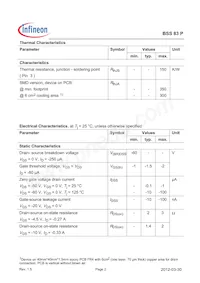 BSS83PH6327XTSA1數據表 頁面 2