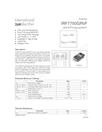IRF7750GTRPBF Datenblatt Cover