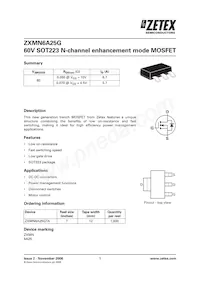 ZXMN6A25GTA Datenblatt Cover