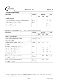 BSO211PNTMA1 Datasheet Page 2