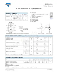 SI1539CDL-T1-GE3 Datasheet Cover