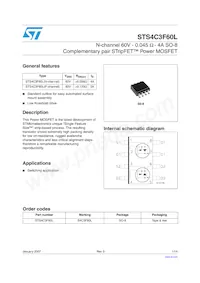 STS4C3F60L Datasheet Cover