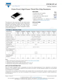 CRCW20103R00JNEFHP Datasheet Copertura