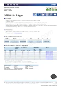 SPM4020T-100M-LR Datasheet Copertura