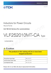 VLF252010MT-R68N-CA數據表 封面
