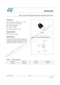 2STA1694 Datasheet Copertura