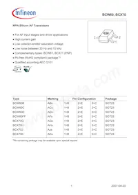 BCW60FFE6327HTSA1 Datasheet Copertura