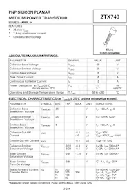 ZTX749STZ數據表 封面