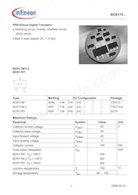 BCR 179T E6327 Datenblatt Cover