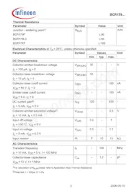 BCR 179T E6327數據表 頁面 2