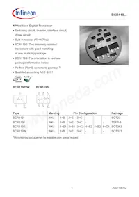 BCR119SE6433HTMA1 Datasheet Copertura