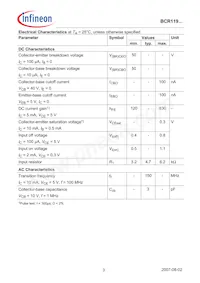 BCR119SE6433HTMA1 Datasheet Pagina 3