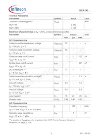 BCR142WE6327HTSA1 Datasheet Pagina 2