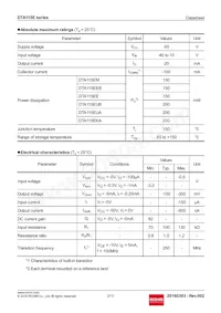 DTA115EMT2L Datasheet Pagina 2