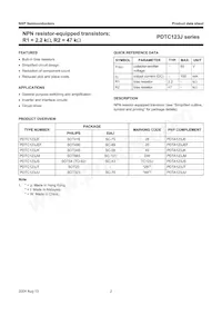 PDTC123JS Datasheet Pagina 2