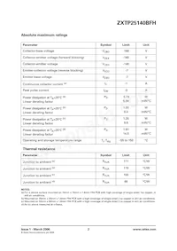 ZXTP25140BFHTA數據表 頁面 2