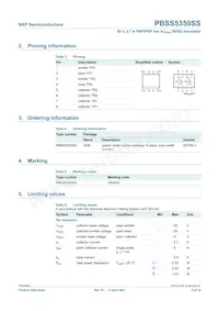 PBSS5350SS Datasheet Pagina 2