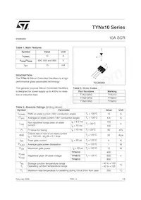 TYN410RG Datasheet Copertura