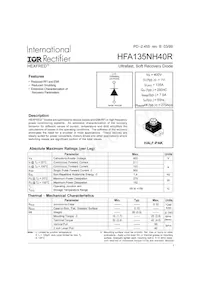 HFA135NH40R Datenblatt Cover