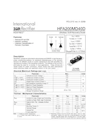 HFA200MD40D數據表 封面