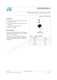 STPS40L45CGY-TR Datenblatt Cover