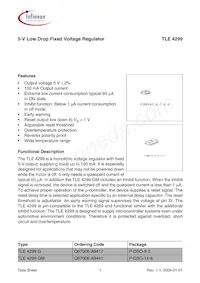 TLE4299GNTMA1數據表 封面