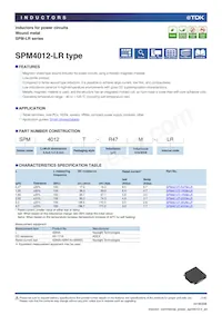 SPM4012T-1R0M-LR Datenblatt Cover
