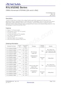 R1LV5256ESP-7SR#S0 Datasheet Cover