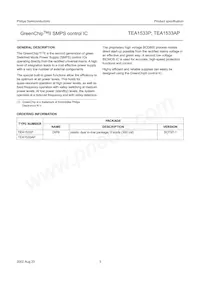 TEA1533P/N1 Datasheet Pagina 3