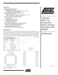 AT27BV1024-12JU Datenblatt Cover